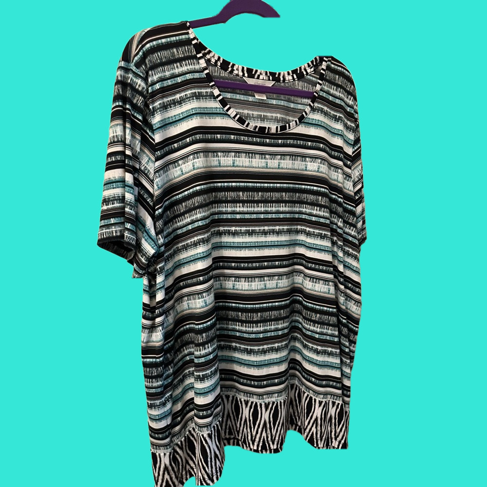 Ladies CJBanks short sleeved multicolor top, size 3X